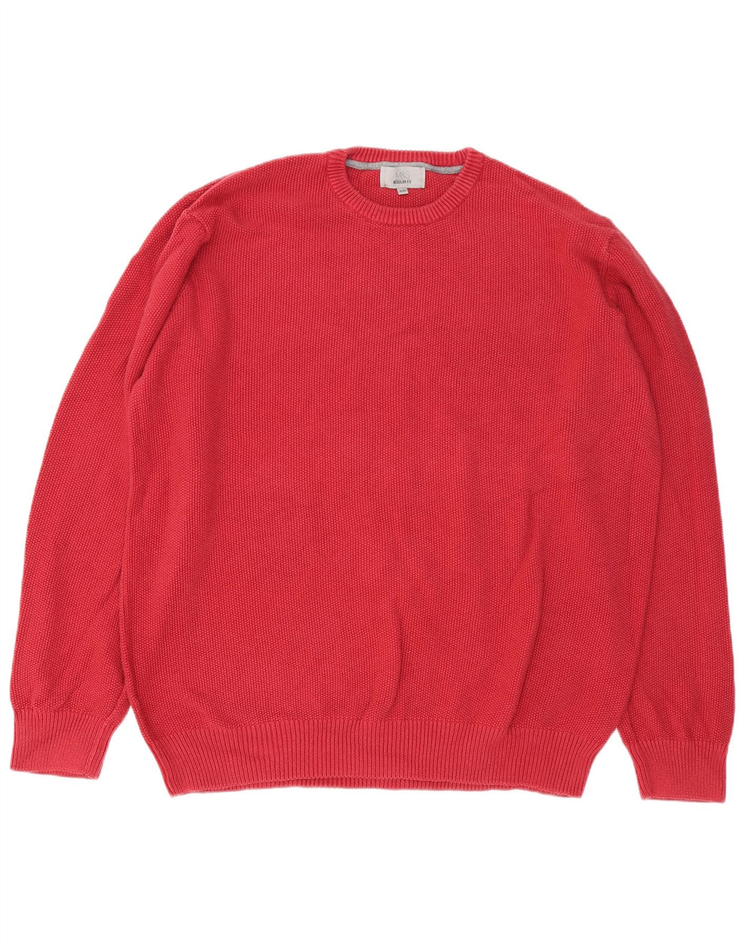 Pulover pentru bărbați Marks & Spencer, cu formă obișnuită, cu gât roșu, 2XL, bumbac roșu