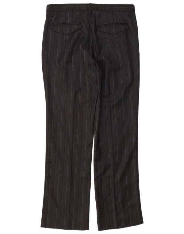 Pantaloni drepti pentru femei Sisley IT 48 XL W36 L31 Lână neagră cu dungi