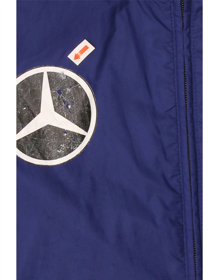ADIDAS Mens Graphic Rain Jacket UK 38 Medium Navy Blue