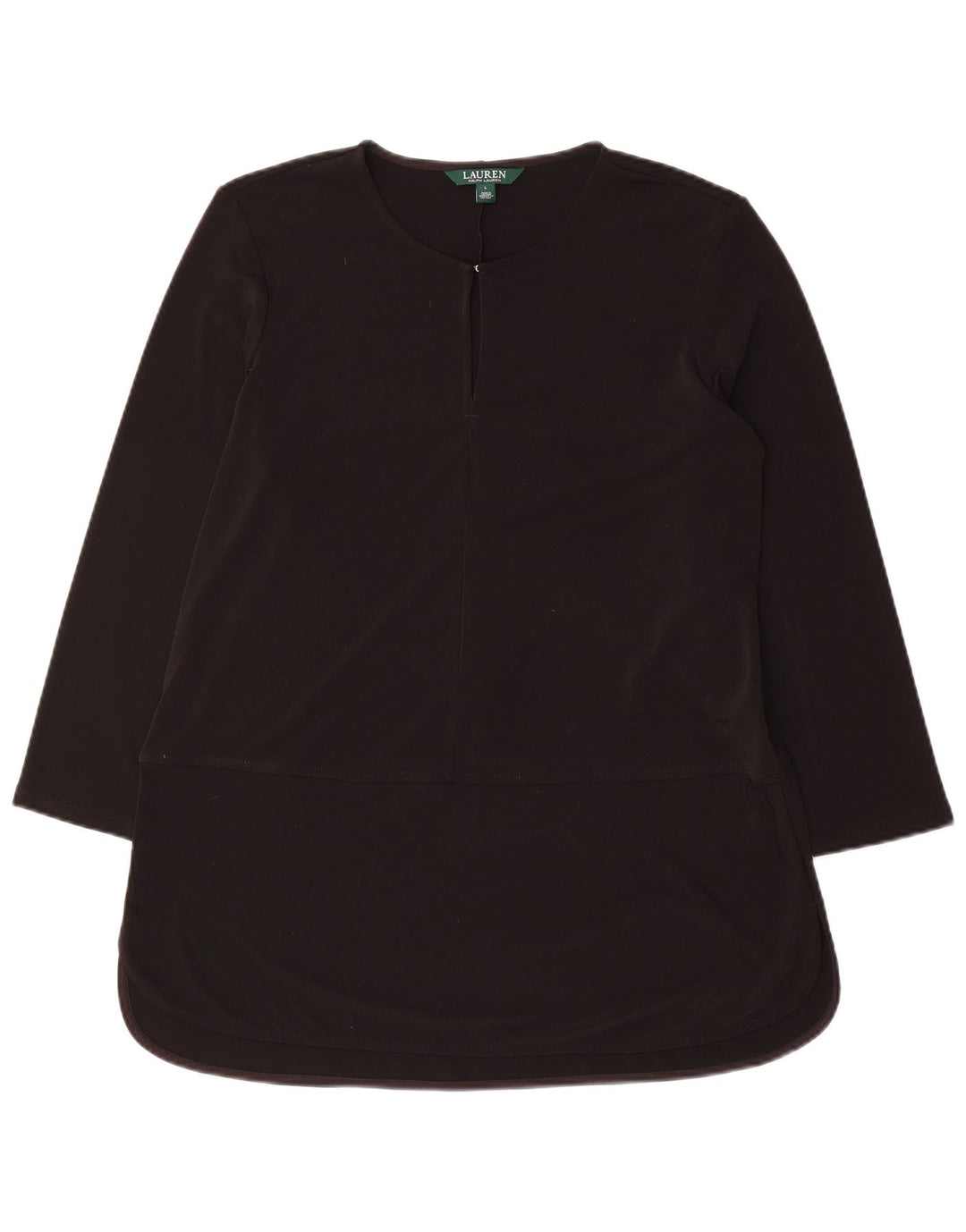 Top cu tunică cu mâneci 3/4 pentru femei Ralph Lauren UK 16 Poliester negru mare
