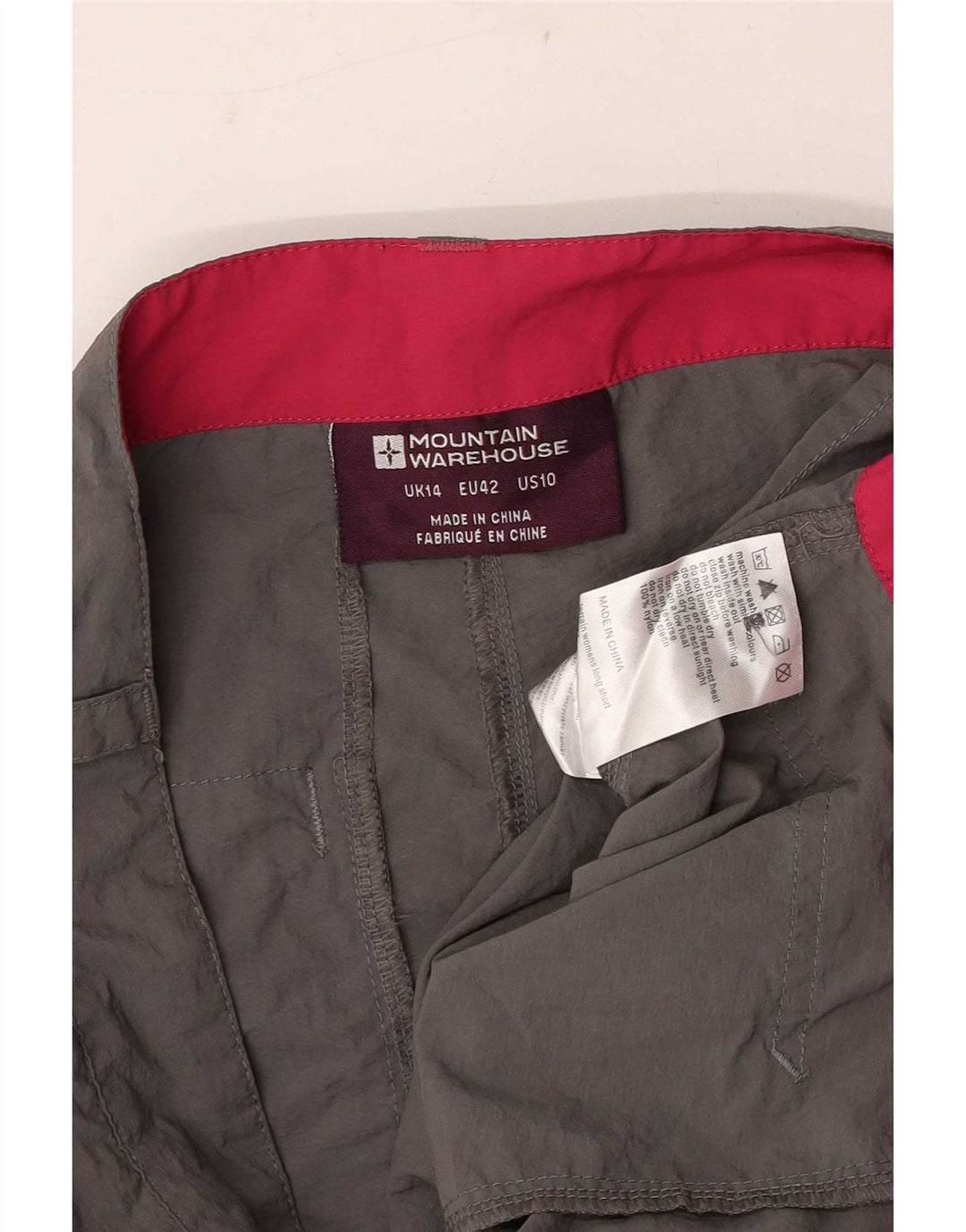 Mountain Warehouse Pantaloni scurti cargo pentru femei UK 14 Large W34 Nylon gri
