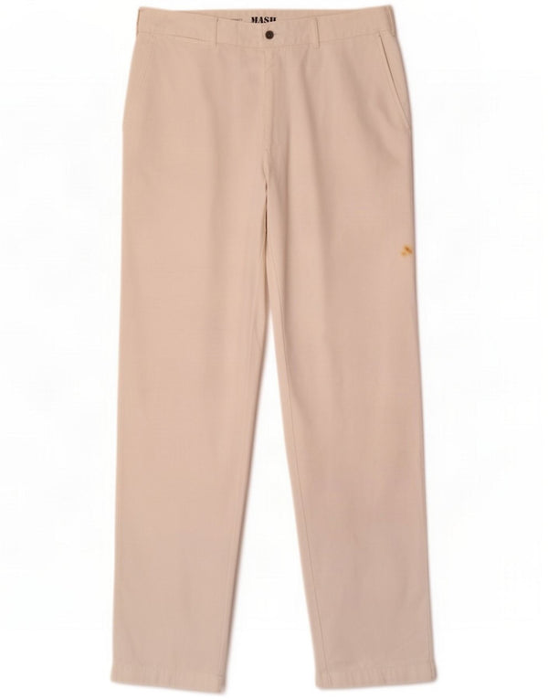 Mash Mens Straight Chino Trousers IT 54 2XL W36 L34 White Cotton