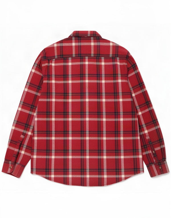 Vintage Mens Flannel Shirt XL Red Check Bumbac
