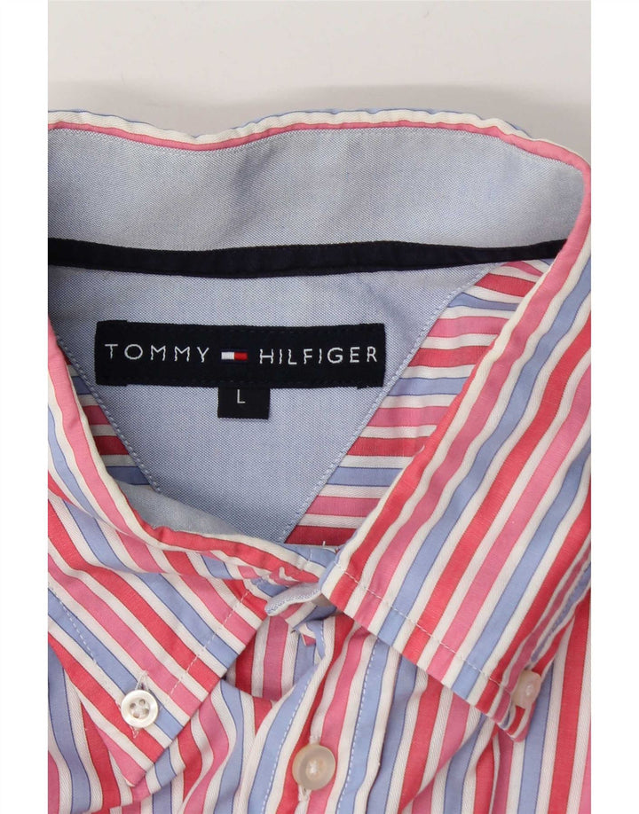 Cămașă cu mânecă scurtă Tommy Hilfiger pentru bărbați, cu dungi roșii mari