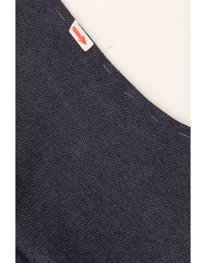 Vestă de blugi OPEN Vintage pentru femei UK 10, patchwork multicolor mic