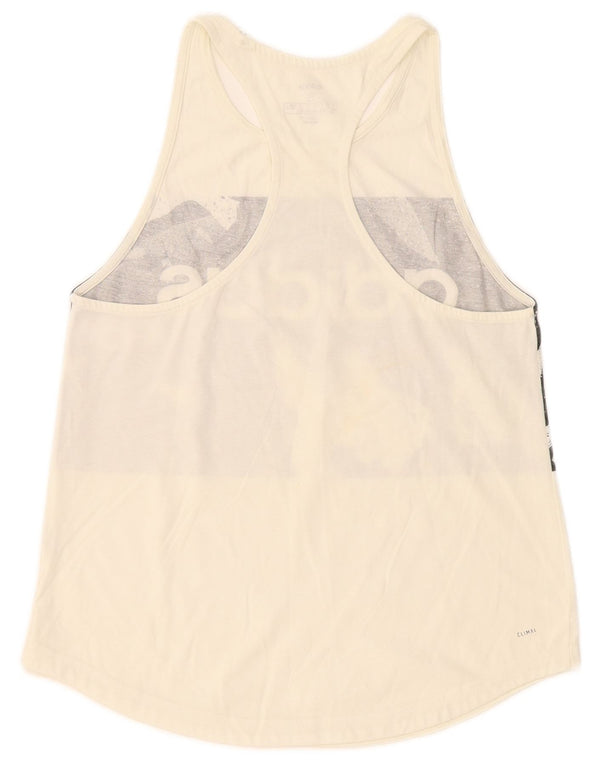 Adidas Climalite Graphic Vest Top pentru femei UK 8/10 Small Off White