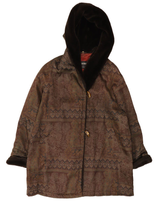 Incom Manson supradimensionat pentru femei cu glugă EU 46 XL Maro Floral