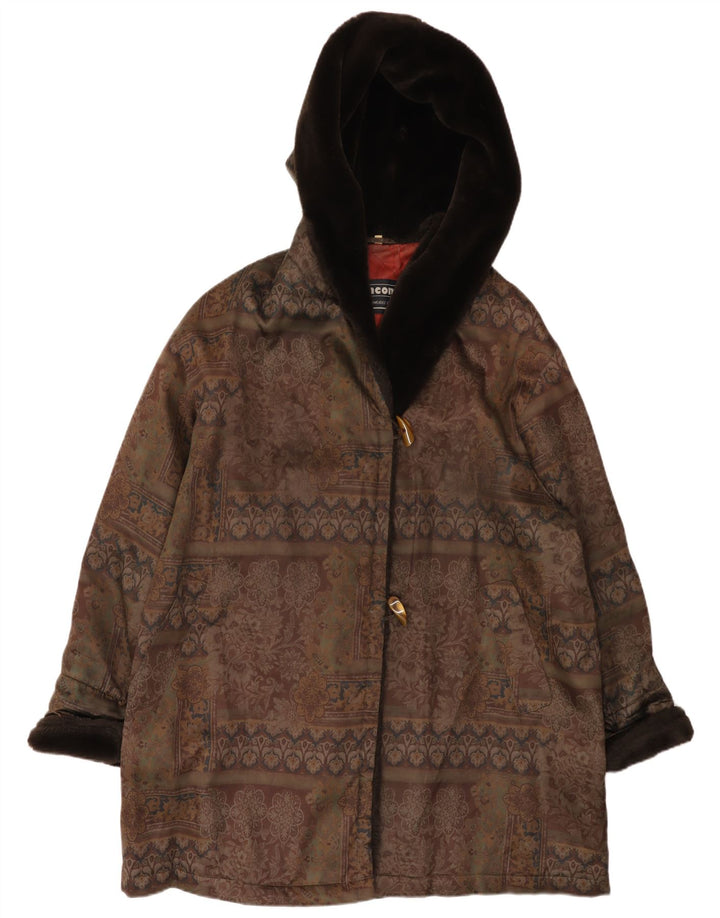 Incom Manson supradimensionat pentru femei cu glugă EU 46 XL Maro Floral