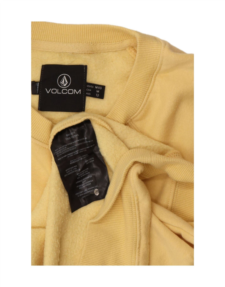 VOLCOM Pulover cu grafic pentru femei UK 14 Bumbac galben mediu