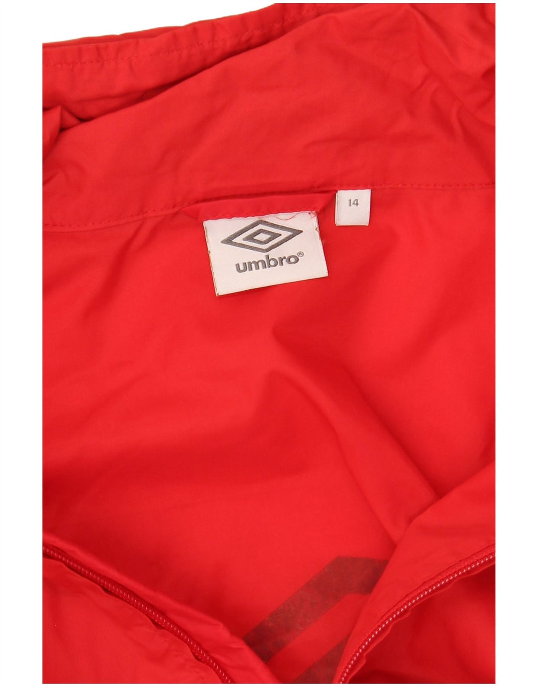 Jachetă de ploaie cu glugă grafică Umbro pentru băieți 13-14 ani, roșu