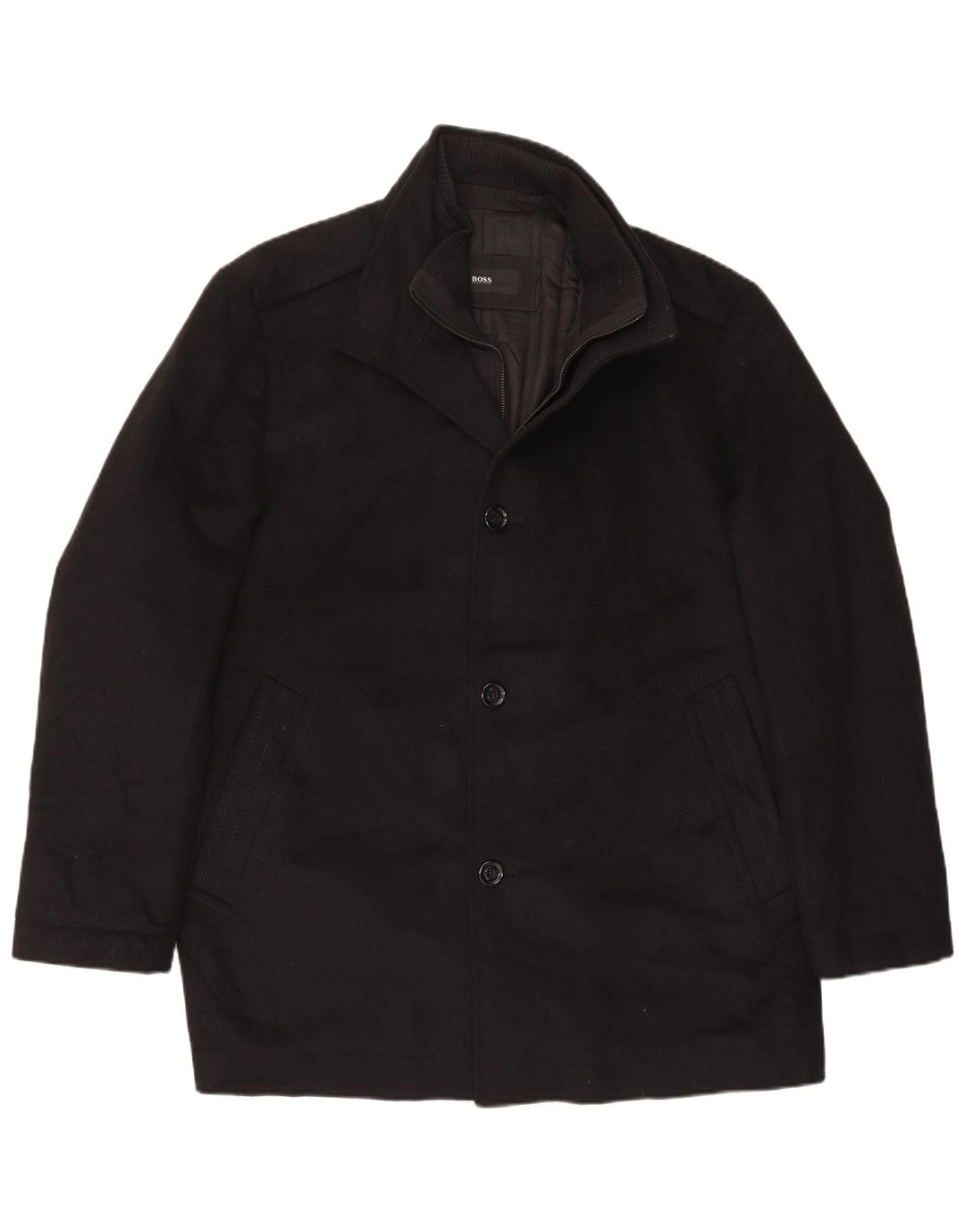 Palton pentru bărbați Hugo Boss EU 56 3XL Lână neagră