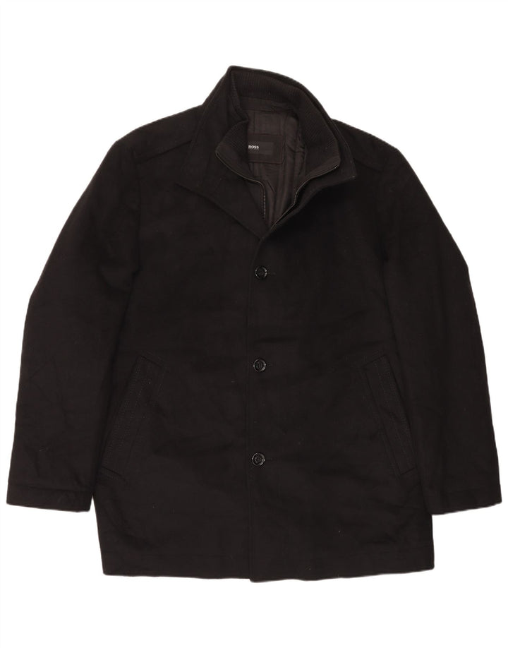 Palton pentru bărbați Hugo Boss EU 56 3XL Lână neagră