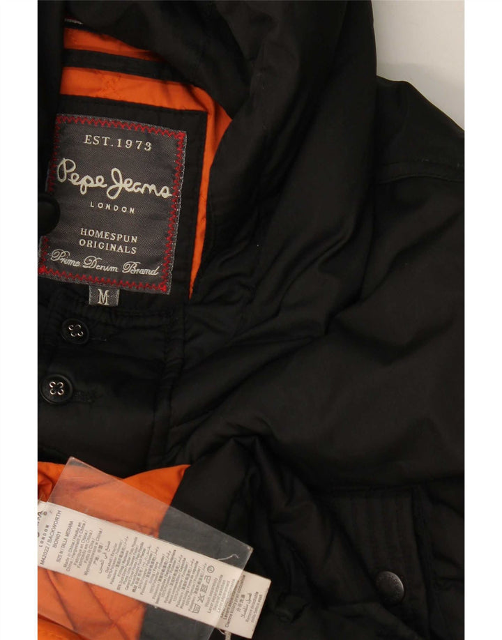 Jachetă căptușită cu glugă pentru bărbați PEPE Jeans UK 38 Poliester mediu negru