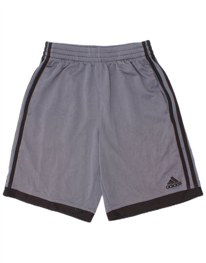 Pantaloni scurți sport Adidas pentru băieți 10-11 ani, albastru mediu, poliester color bloc