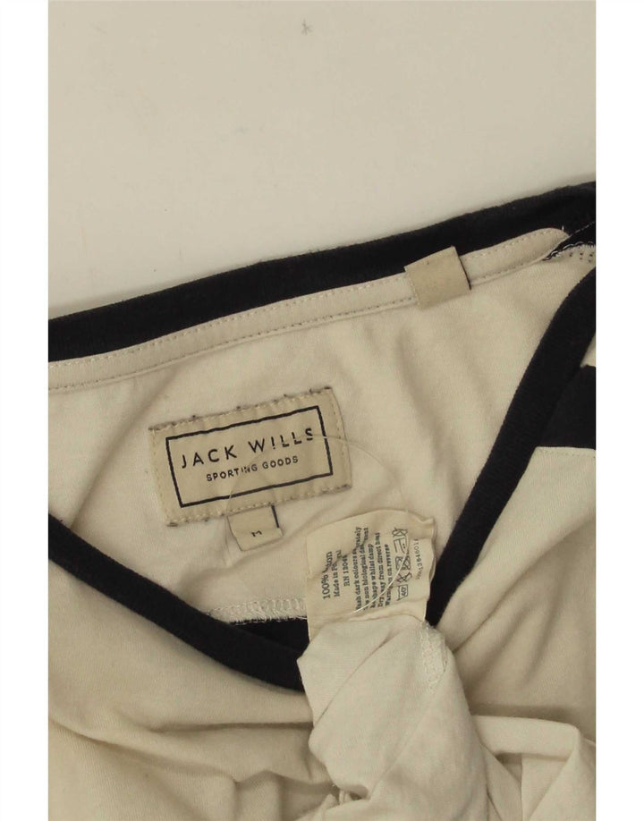 Tricou cu grafic Jack Wills pentru bărbați Top mediu alb din bumbac color bloc