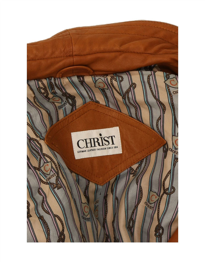 CHRIST Womens Oversized Leather Coat EU 44 XL Brown Leather Vintage Christ and Second-Hand Christ from Messina Hembry 