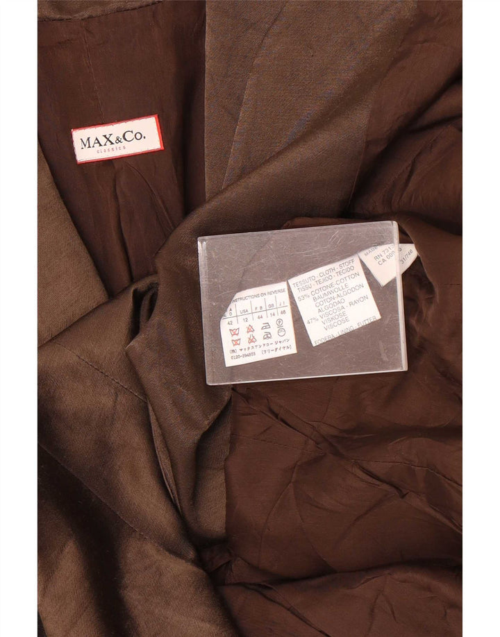 Max & Co. Jachetă pentru femei Wrap Blazer UK 14 mare, maro, bumbac