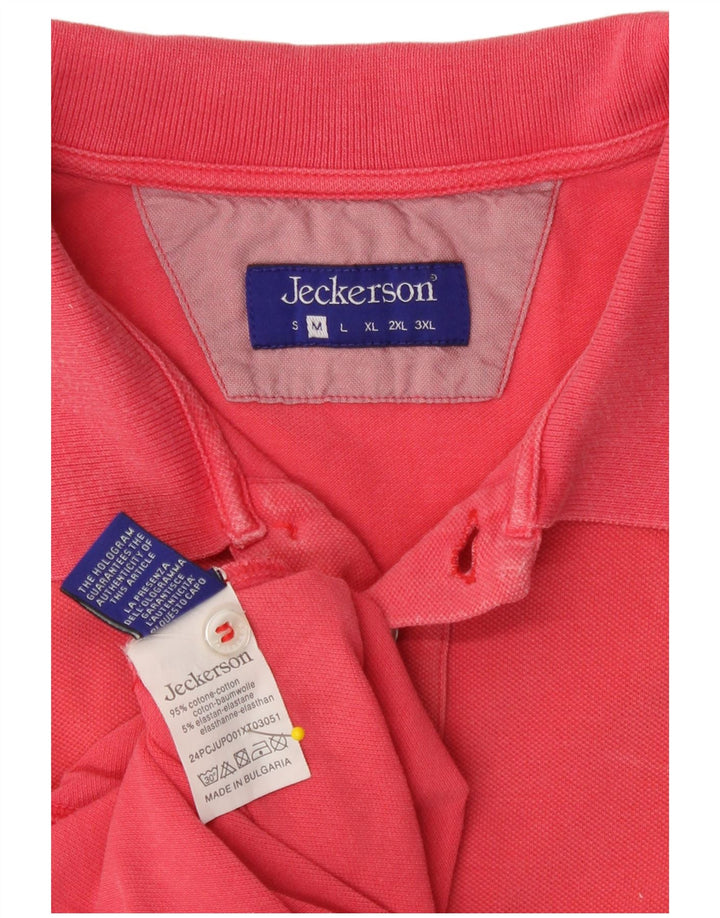 Tricou polo pentru bărbați Jeckerson, bumbac roz mediu