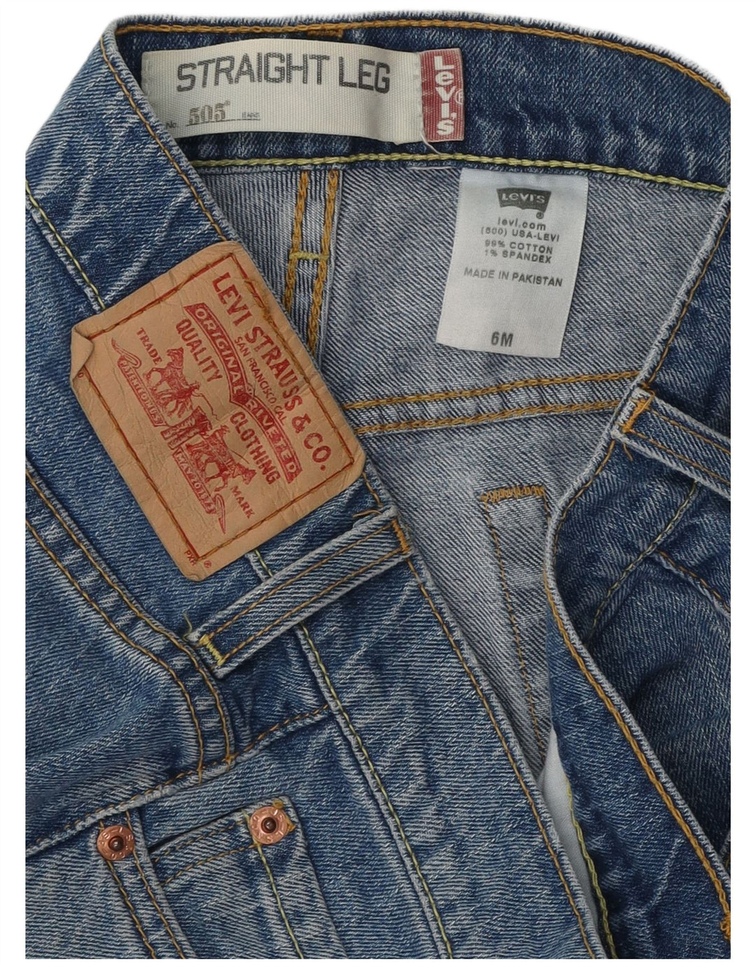 LEVI'S Blugi drepti 505 pentru femei US 6 Medium W30 L31 Blue Bumbac
