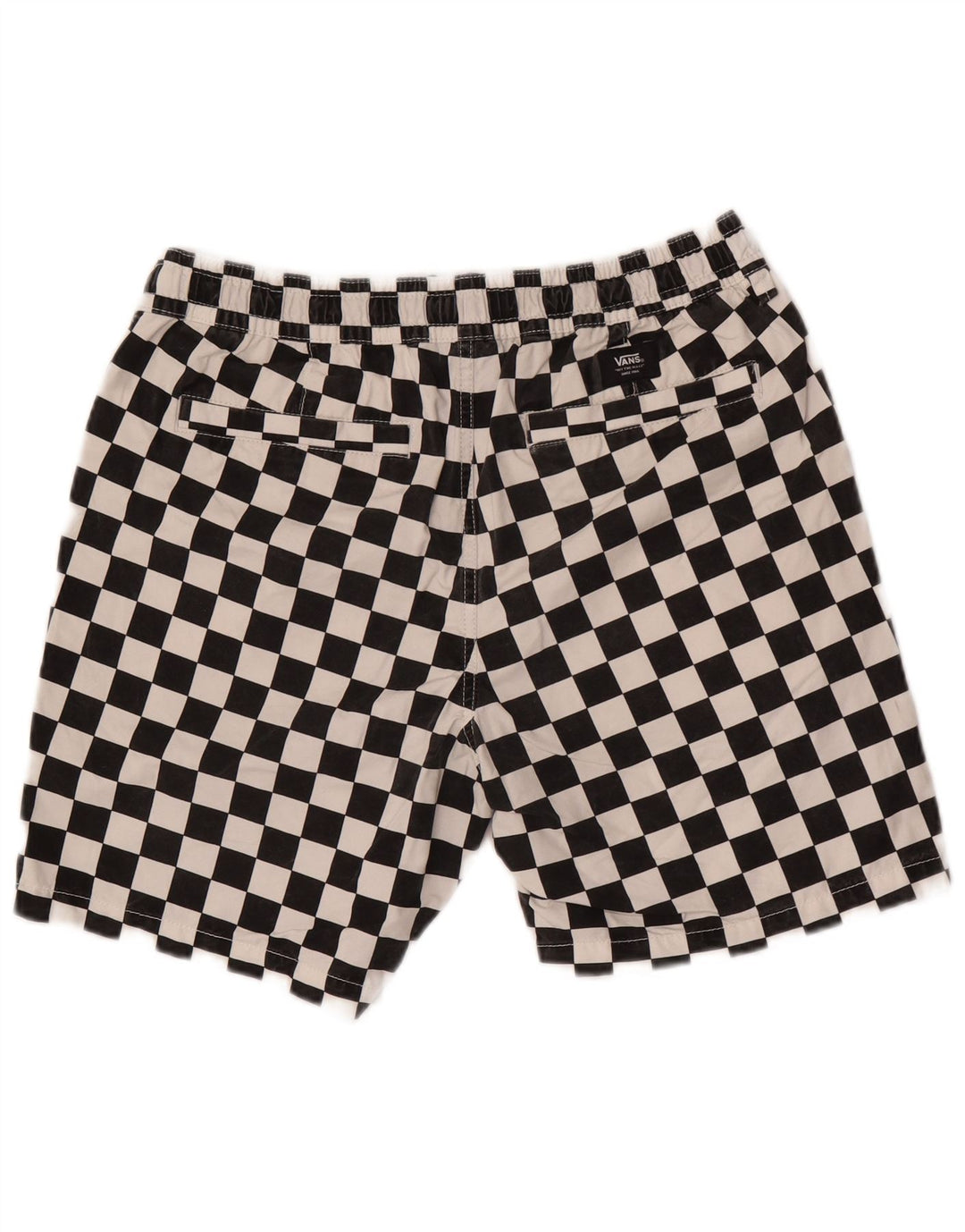 Pantaloni scurți de înot Vans pentru bărbați, bumbac geometric negru mediu