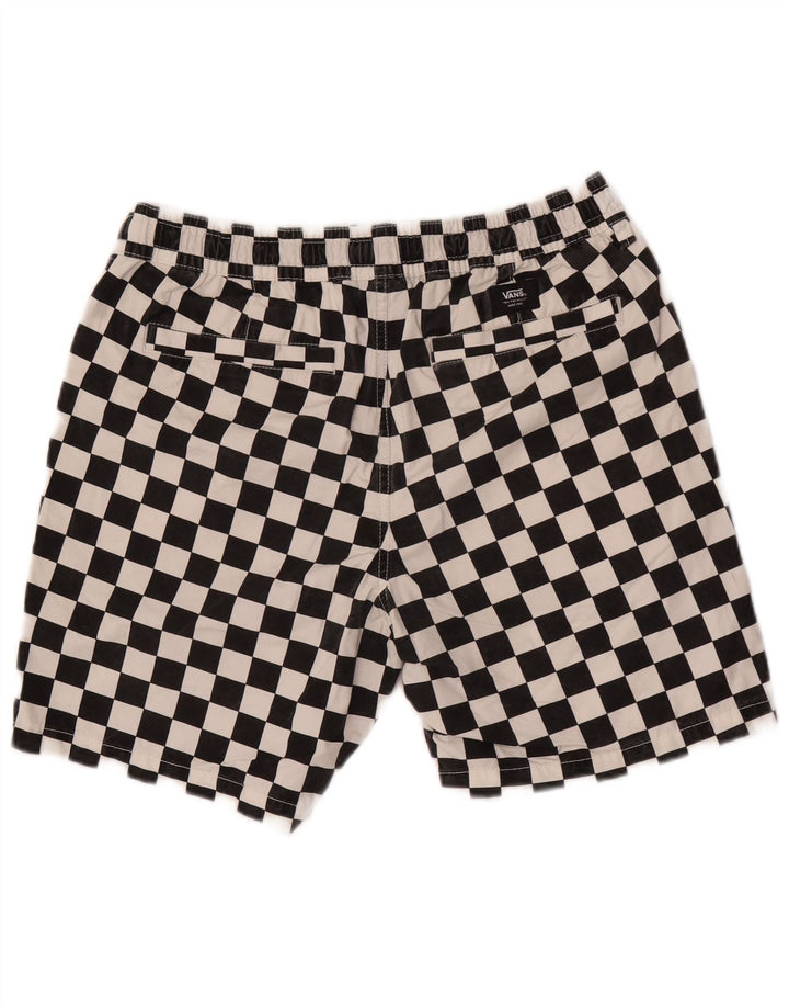 Pantaloni scurți de înot Vans pentru bărbați, bumbac geometric negru mediu