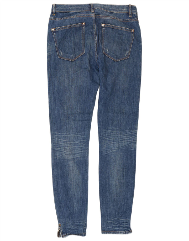 Blugi slim pentru femei cu talie medie L26 L29 din bumbac albastru