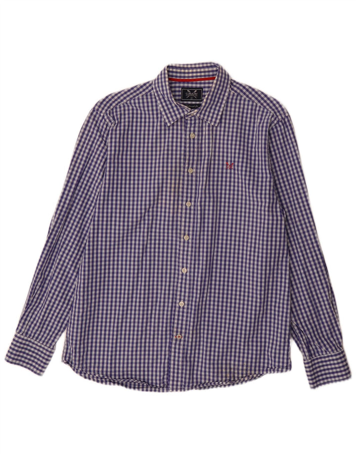 Crew Clothing Cămașă croită pentru bărbați, mare, albastru, bumbac
