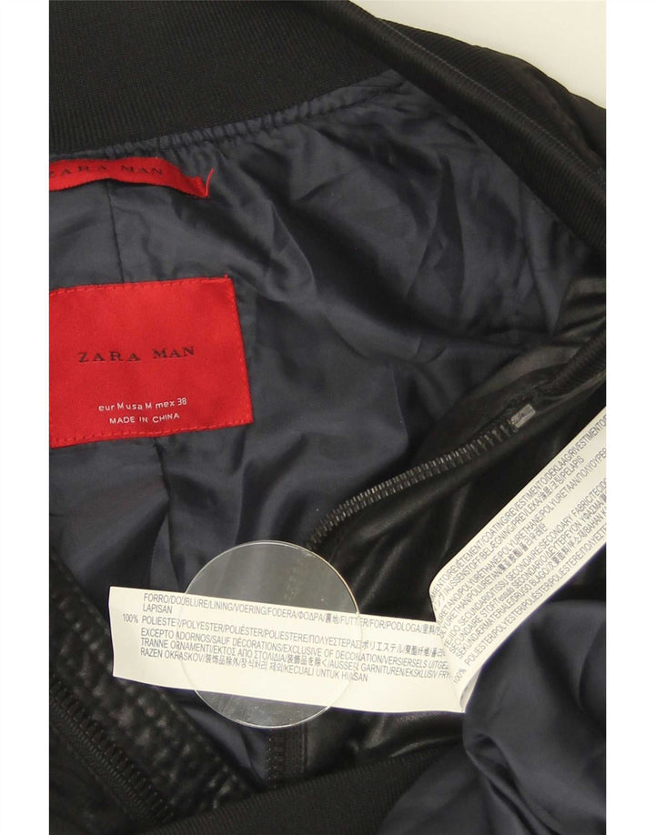 Bomber pentru bărbați Zara UK 38 Poliester mediu negru