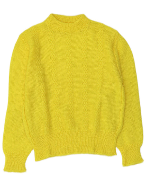Pulover Vintage pentru femei Crop Crew Gate UK 12 Galben mediu