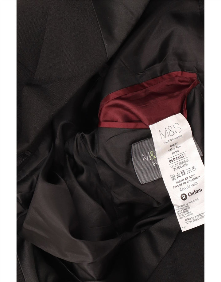 Jachetă pentru bărbați Marks & Spencer, scurtă, cu 2 nasturi, UK 42 XL, poliester negru