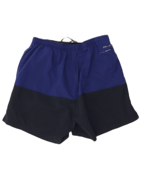 Pantaloni scurți sport Nike Dri Fit pentru bărbați, medii, albastru, poliester color bloc