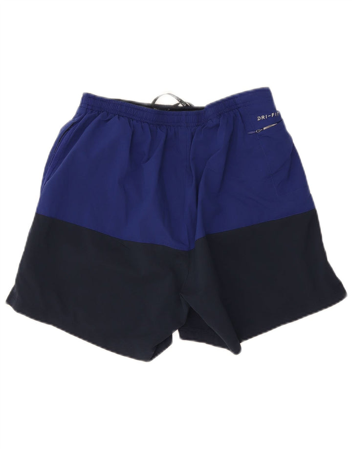 Pantaloni scurți sport Nike Dri Fit pentru bărbați, medii, albastru, poliester color bloc