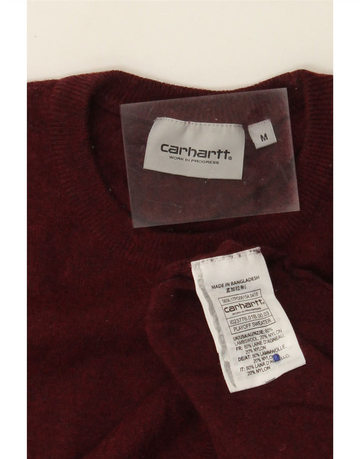 Pulover pentru bărbați CARHARTT cu gât roșu din lână de miel burgundă medie