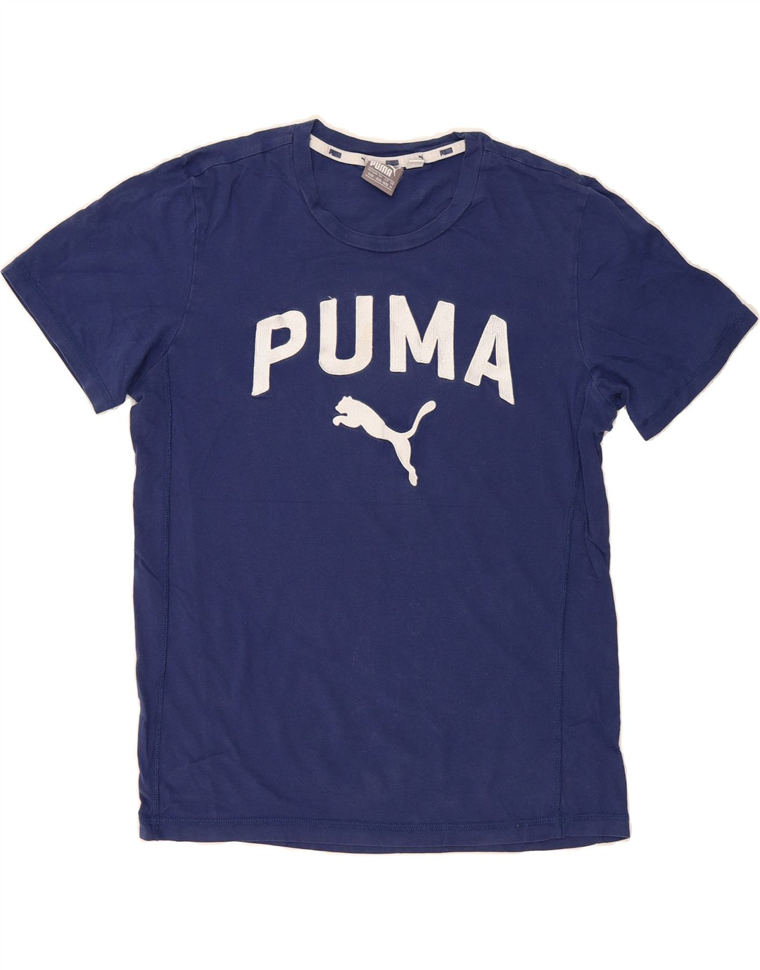 PUMA Mens Graphic T-Shirt Top Medium Navy Blue Cotton Vintage Puma and Second-Hand Puma from Messina Hembry 