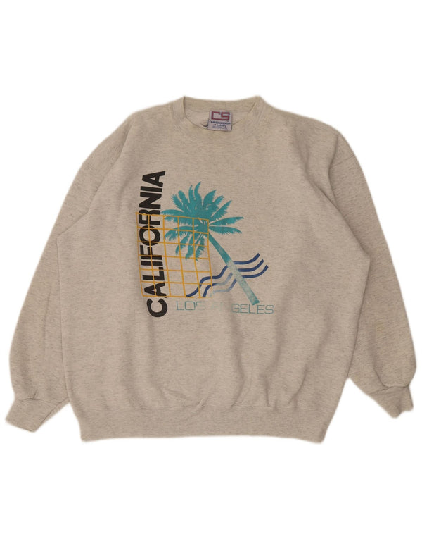 Hanorac vintage pentru bărbați cu grafică Jumper XL bumbac gri