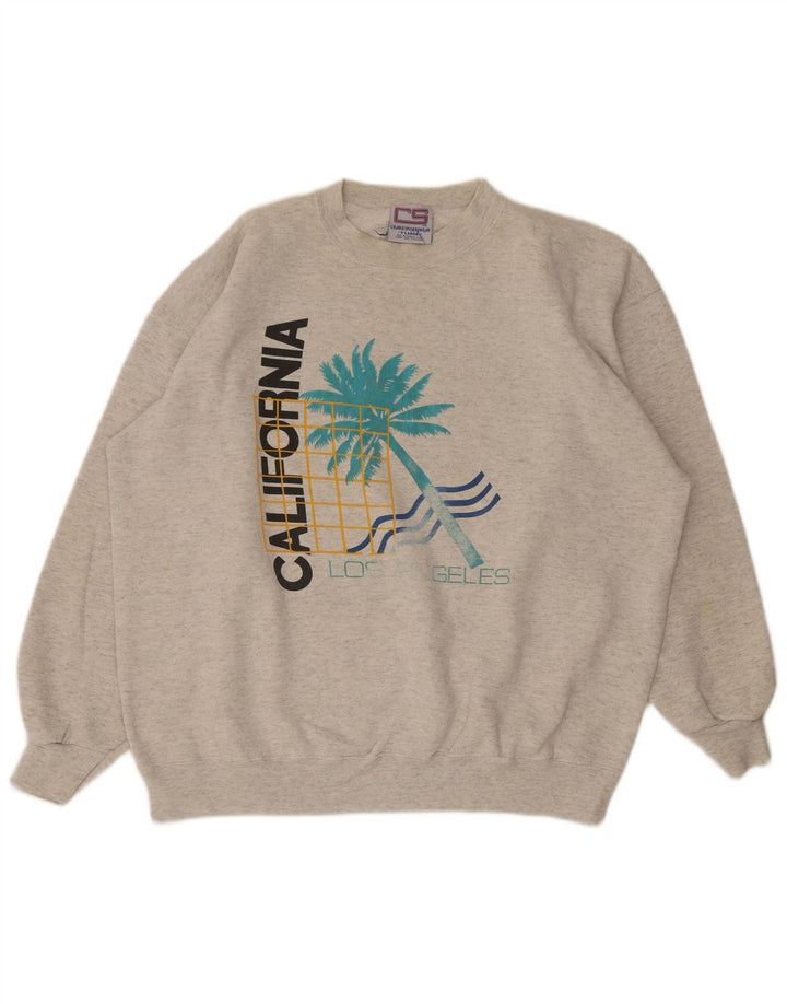 Hanorac vintage pentru bărbați cu grafică Jumper XL bumbac gri