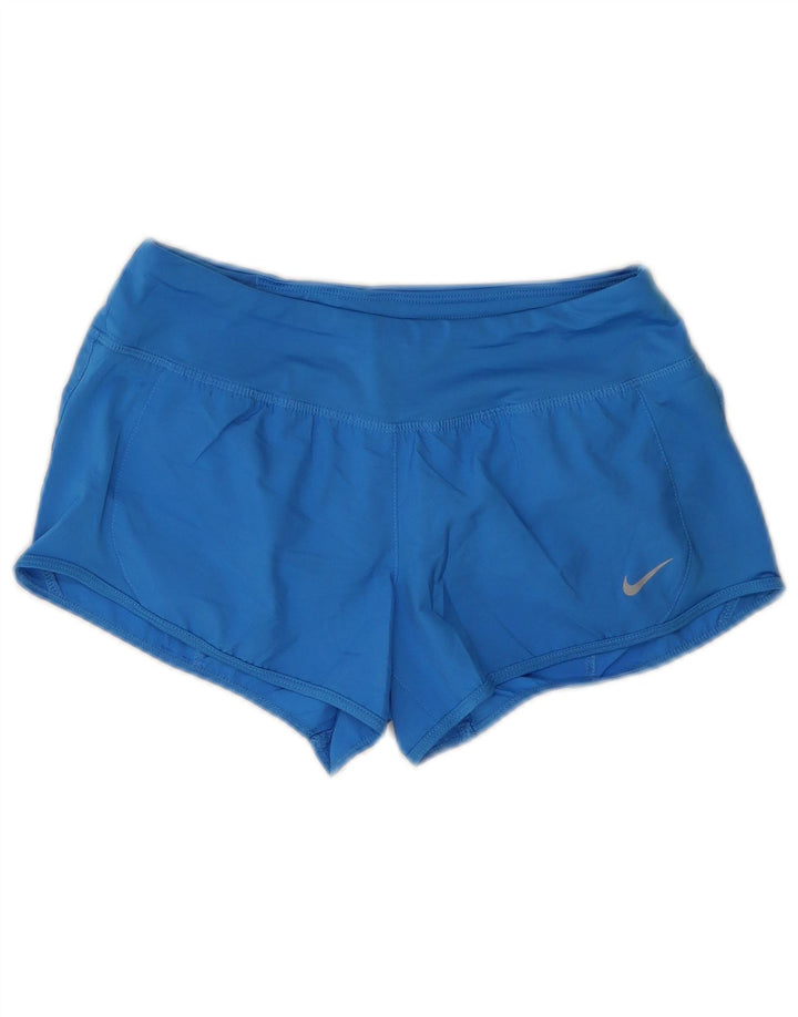 Pantaloni scurti sport NIKE Dri Fit pentru femei UK 10 Small Blue Poliester