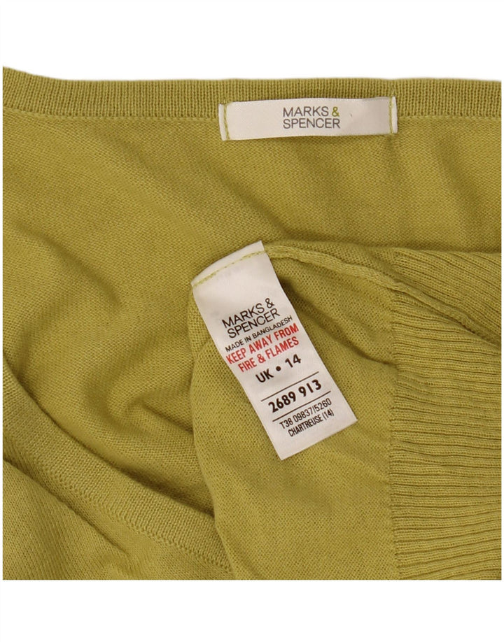 Pulover cardigan cu mânecă scurtă pentru femei Marks & Spencer UK 14 Galben mediu