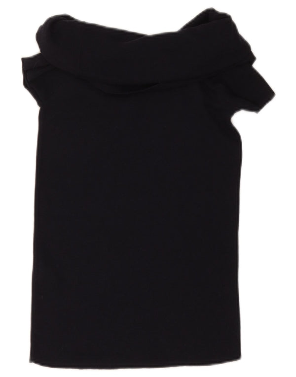 Top Bluză Crop ZARA pentru femei UK 12 Medium Black Viscose