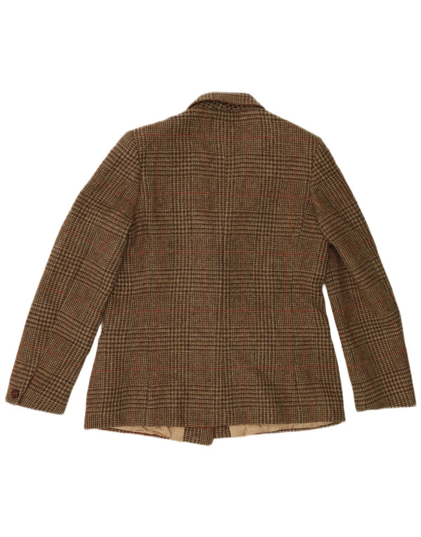 Jachetă pentru femei Brora cu piept dublu UK 14 Maro Mediu Houndstooth