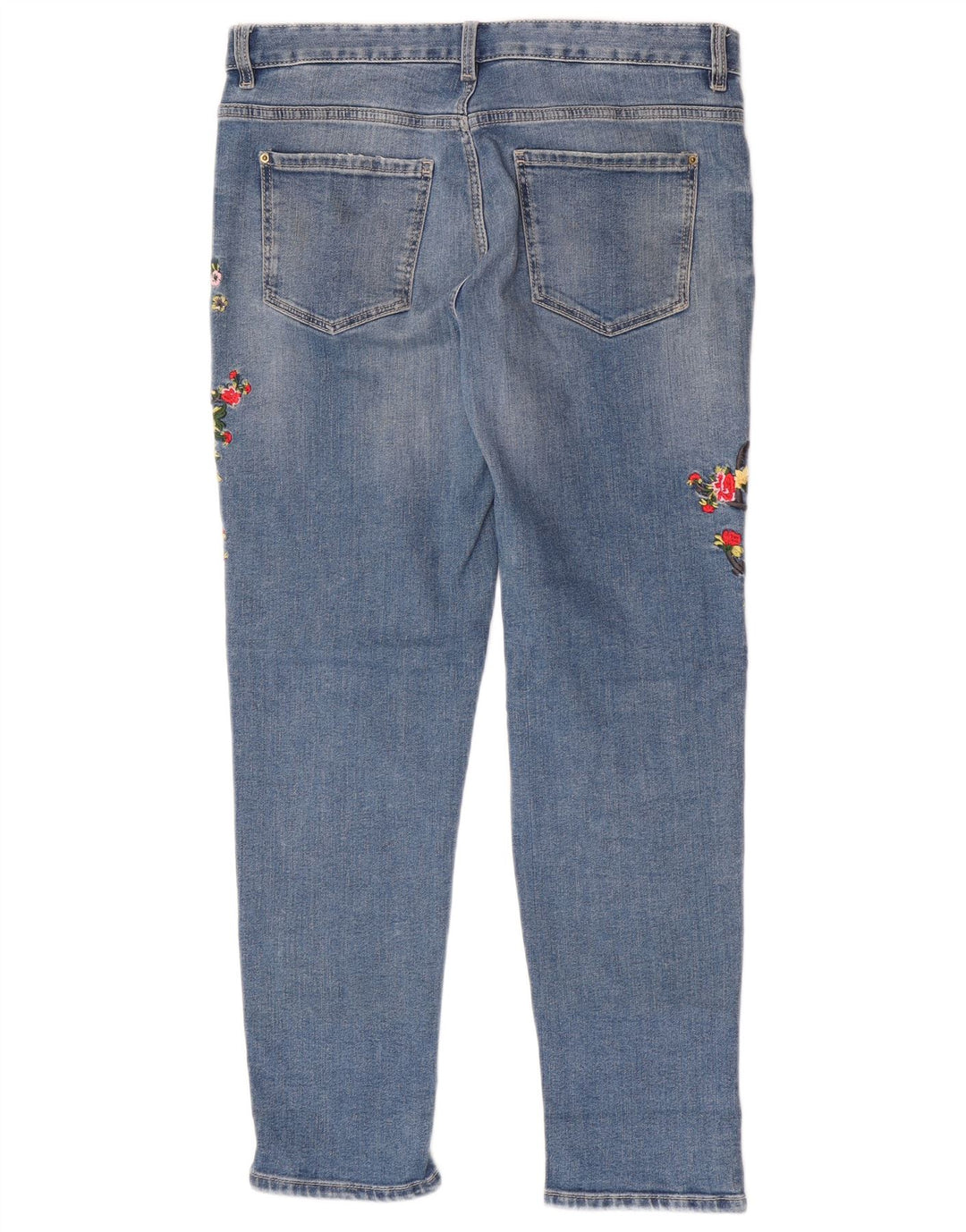 Blugi subțiri pentru femei Marks & Spencer UK 12 Medium W32 L28 Blue Floral