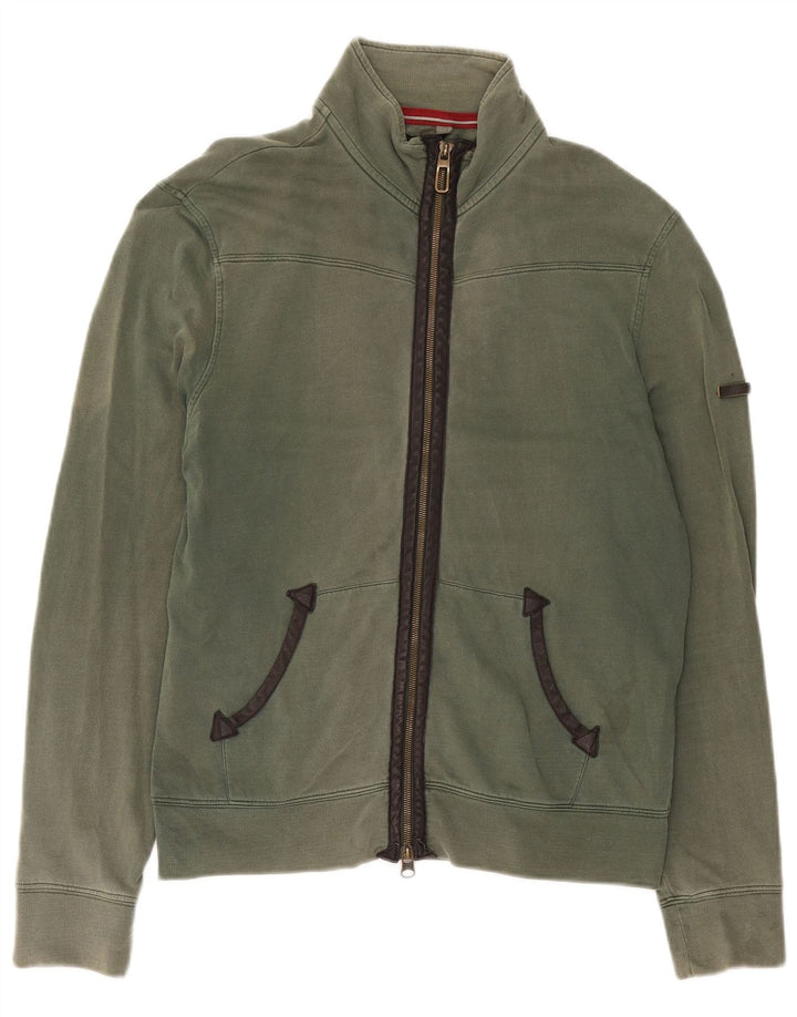 Jachetă de trening pentru bărbați Armani Jeans, bumbac verde mediu