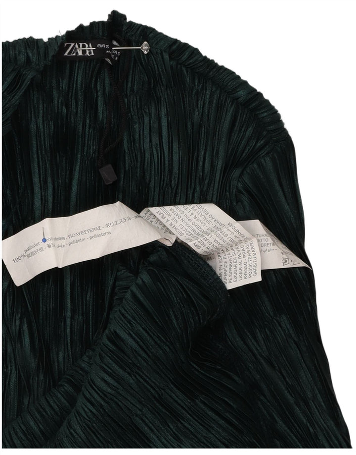 Rochie maxi cu mânecă lungă pentru femei Zara UK 10 Poliester verde mic