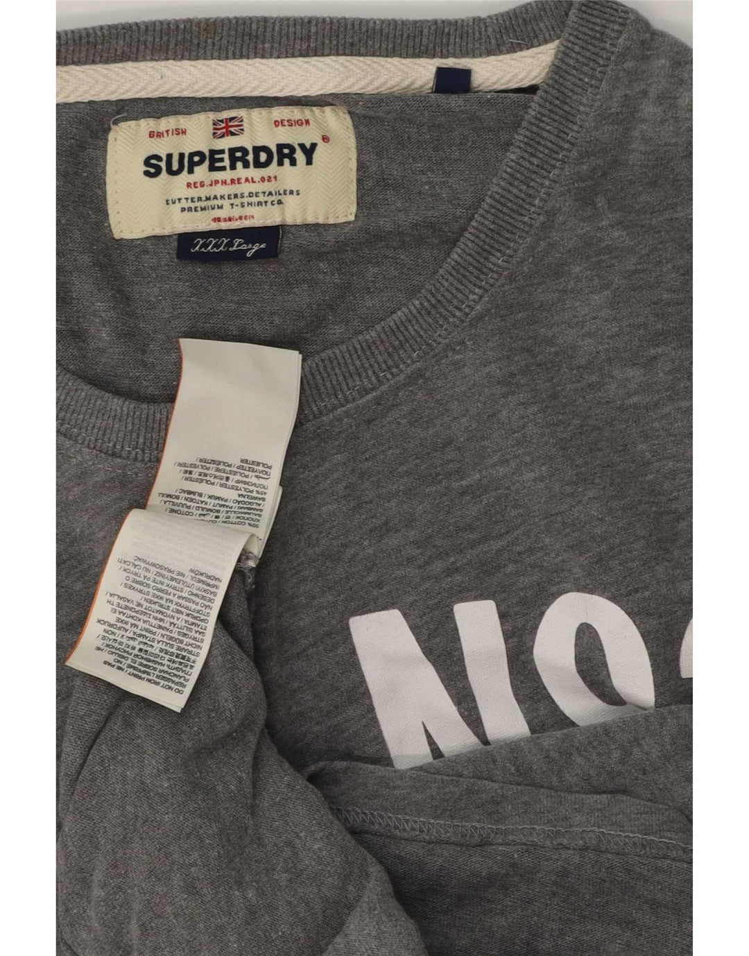 Top grafic pentru bărbați Superdry cu mânecă lungă 3XL, bumbac gri