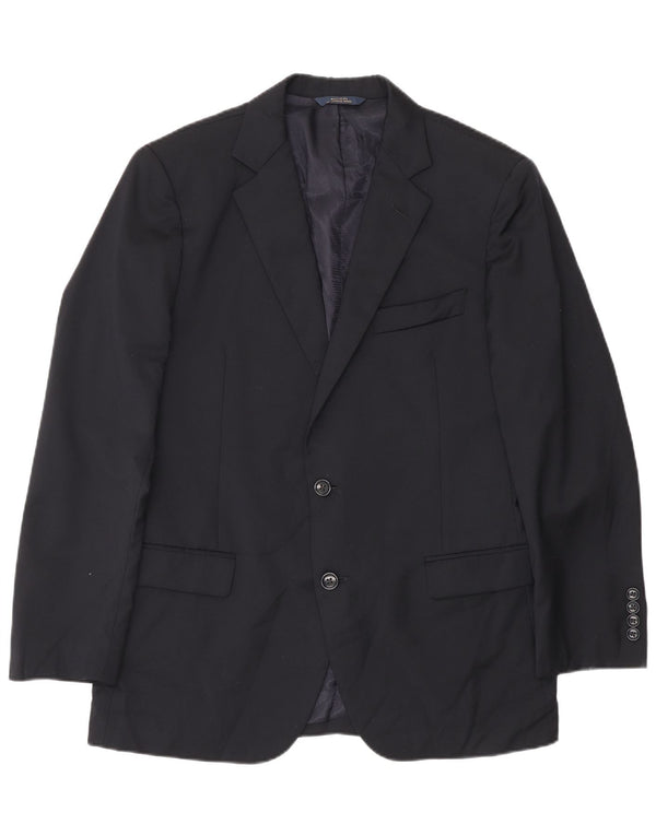 Jachetă pentru bărbați Brooks Brothers, cu 2 nasturi, UK 40 Lână mare, albastru bleumarin