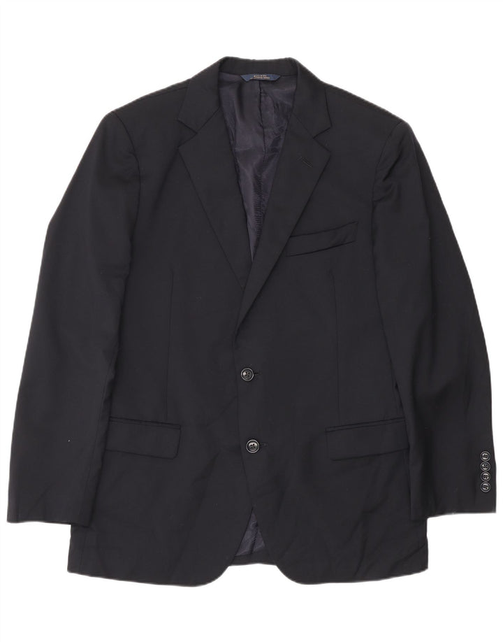 Jachetă pentru bărbați Brooks Brothers, cu 2 nasturi, UK 40 Lână mare, albastru bleumarin