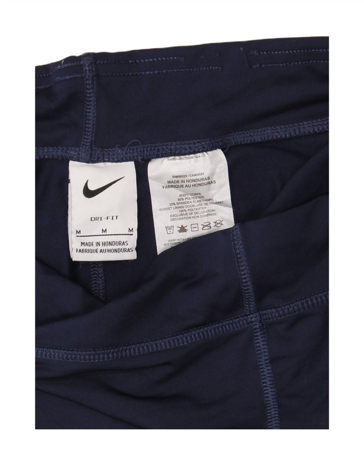 Pantaloni scurti sport NIKE Dri Fit pentru femei UK 12 Medium Bleumarin Poliester