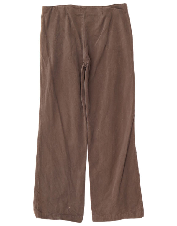 Toast Pantaloni casual pentru femei cu picioare largi UK 14 Large W34 L32 Maro Bumbac