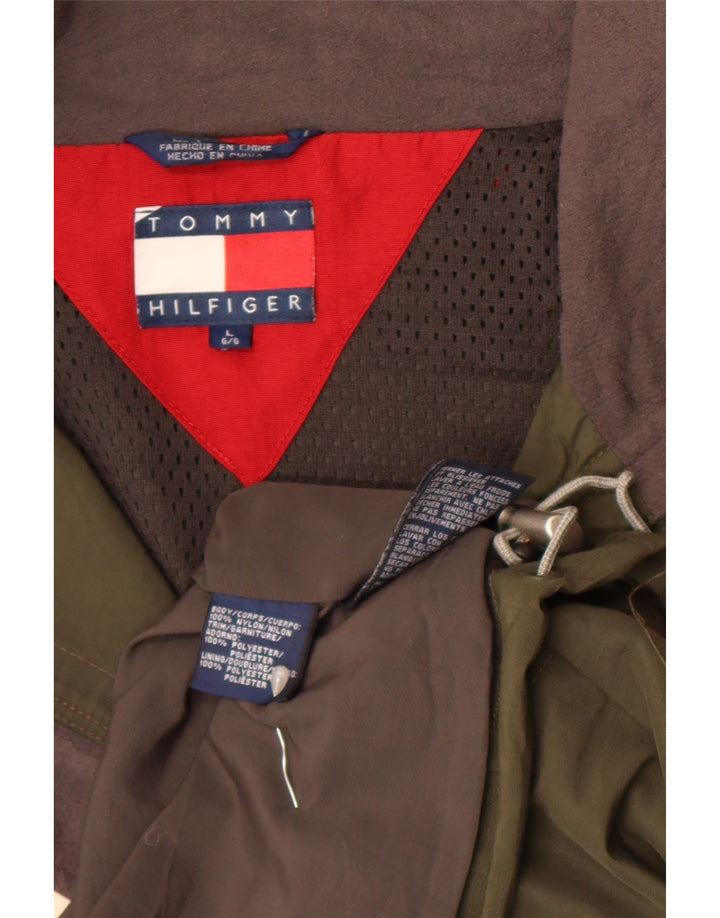 Jachetă utilitare Tommy Hilfiger pentru bărbați UK 40, mare, kaki, poliester color bloc