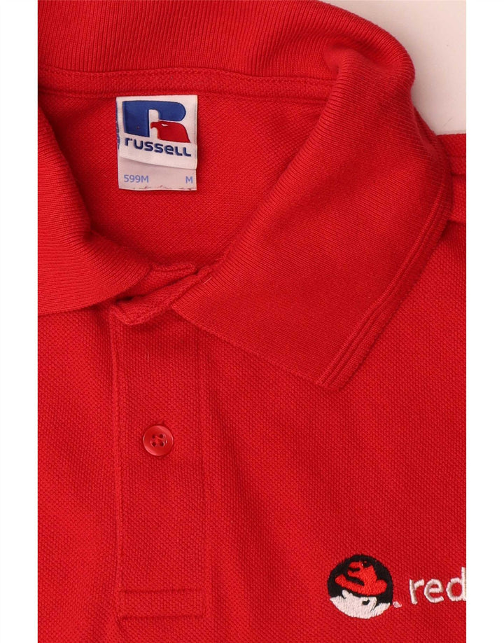 Tricou polo cu grafică pentru bărbați Russell Athletic, bumbac roșu mediu